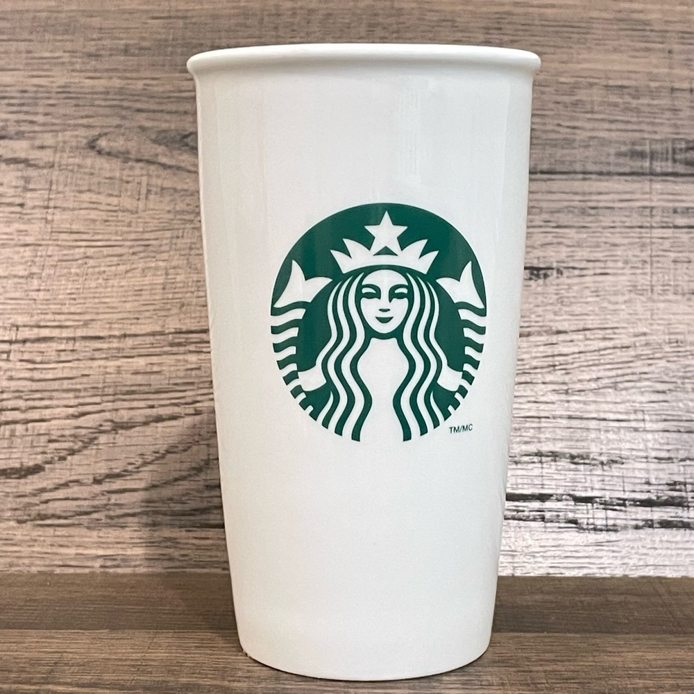 Starbucks 2014 Ceramic Coffee Travel Cup Mug 12 fl oz. No Lid